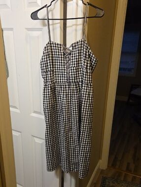 NWOT-Express Gingham Smocked Dress-